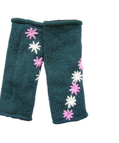 Woolen Leg Warmers [pair], [hand Knitted], [fleece Lining]