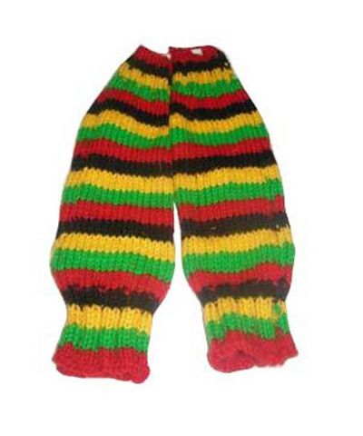 Woolen Leg Warmers [pair], [hand Knitted], [fleece Lining]