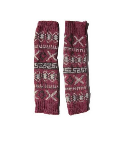 Woolen Leg Warmers [pair], [hand Knitted], [fleece Lining]