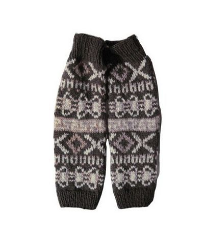 Woolen Leg Warmers [pair], [hand Knitted], [fleece Lining]