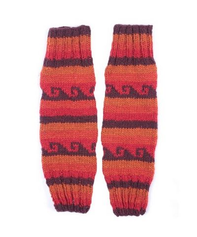 Woolen Leg Warmers [pair], [hand Knitted], [fleece Lining]
