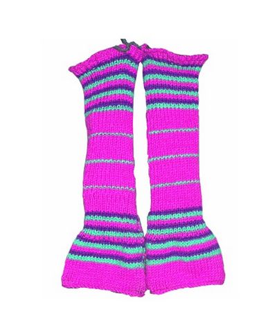 Woolen Leg Warmers [pair], [hand Knitted], [fleece Lining]