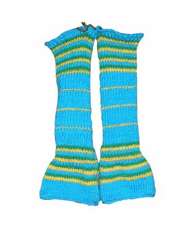 Woolen Leg Warmers [pair], [hand Knitted], [fleece Lining]
