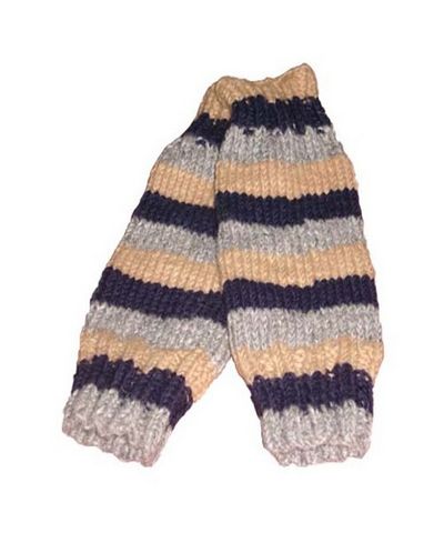 Woolen Leg Warmers [pair], [hand Knitted], [fleece Lining]