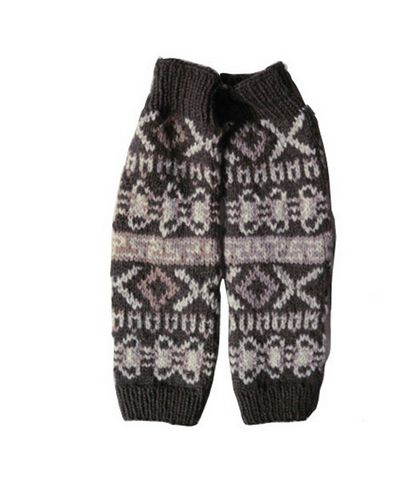 Woolen Leg Warmers [pair], [hand Knitted], [fleece Lining]