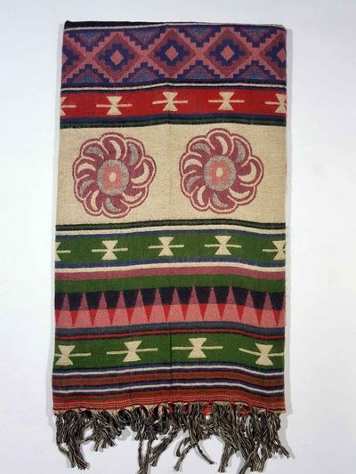 Dhaka Shawl, Multicolor Durable Acrylic Shawl With Various Patterns