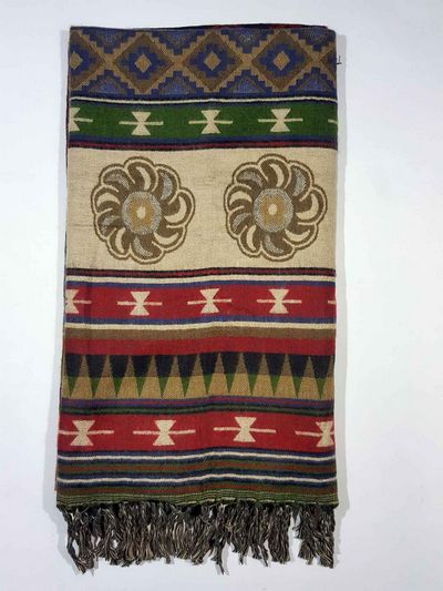 Dhaka Shawl, Multicolor Durable Acrylic Shawl With Various Patterns
