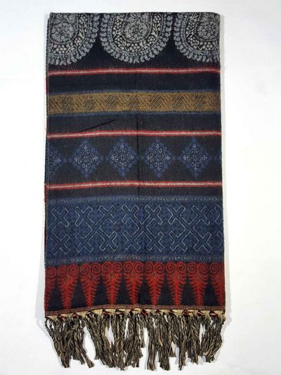 Dhaka Shawl, Multicolor Durable Acrylic Shawl With Various Patterns