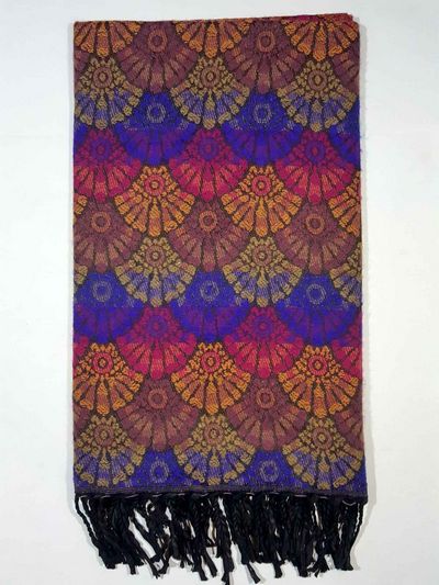 Dhaka Shawl, Multicolor Durable Acrylic Shawl With Various Patterns