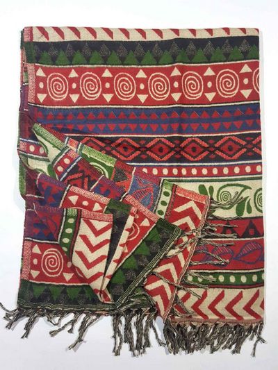 Dhaka Shawl, Multicolor Durable Acrylic Shawl With Various Patterns