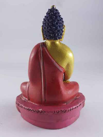 Clay Statue Of Shakyamuni Buddha [made In Nepal], [handmade], [painted]
