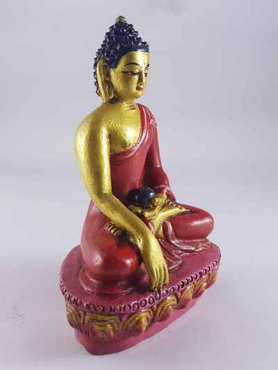 Clay Statue Of Shakyamuni Buddha [made In Nepal], [handmade], [painted]