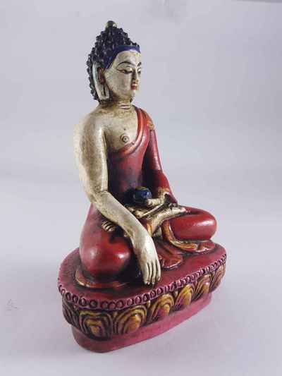 Clay Statue Of Shakyamuni Buddha [made In Nepal], [handmade], [painted]