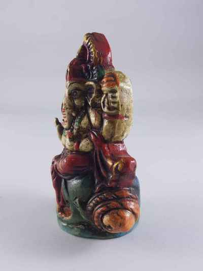 Clay Statue Of Ganesh [made In Nepal], [handmade], [painted]