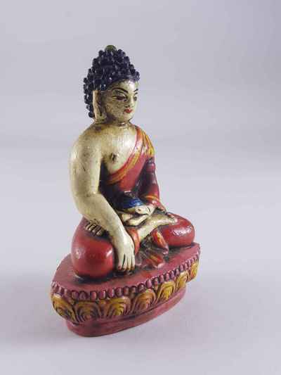 Clay Statue Of Shakyamuni Buddha [made In Nepal], [handmade], [painted]