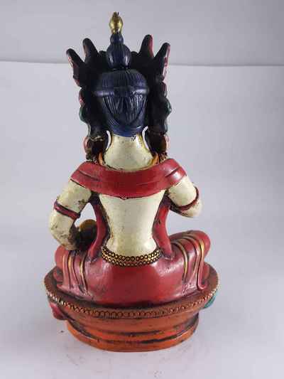 Clay Statue Of Vajrasattva [made In Nepal], [handmade], [painted]