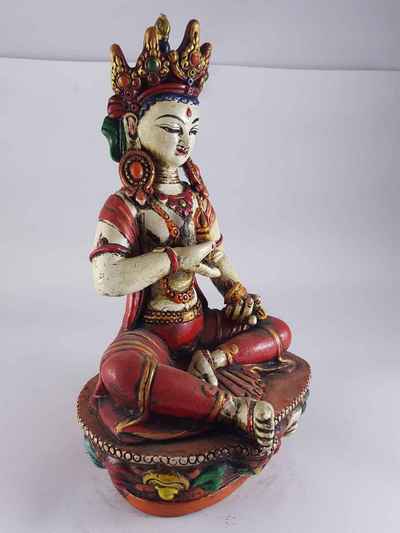 Clay Statue Of Vajrasattva [made In Nepal], [handmade], [painted]