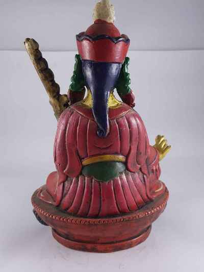 Clay Statue Of Guru Padmasambhava [rinpoche], [made In Nepal], [handmade], [painted]