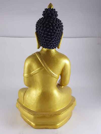 Clay Statue Of Shakyamuni Buddha [made In Nepal], [handmade], [painted]