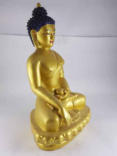 Clay Statue Of Shakyamuni Buddha [made In Nepal], [handmade], [painted]