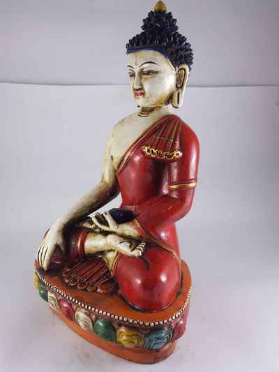 Clay Statue Of Shakyamuni Buddha [made In Nepal], [handmade], [painted]