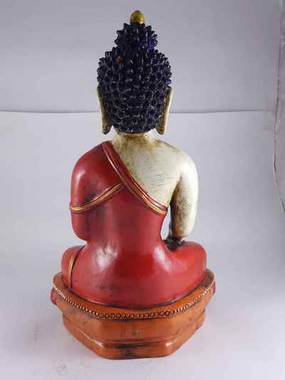 Clay Statue Of Shakyamuni Buddha [made In Nepal], [handmade], [painted]