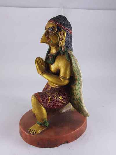 Clay Statue Of Garuda, [made In Nepal], [handmade], [painted]