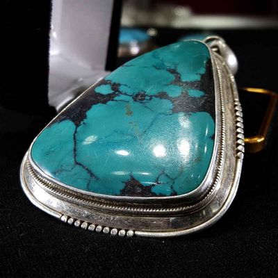 Tibetan Tourquise Handmade Silver Pendant