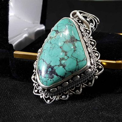 Tibetan Tourquise Handmade Silver Pendant