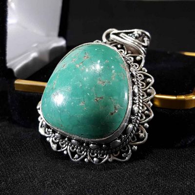 Tibetan Tourquise Handmade Silver Pendant