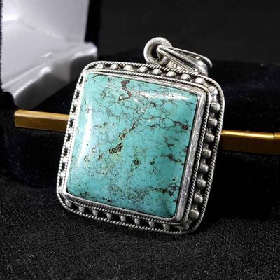 Tibetan Tourquise Handmade Silver Pendant