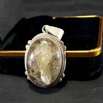 Rhodonite Quartz Handmade Silver Pendant