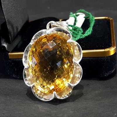 Yellow Topaz Handmade Silver Pendant