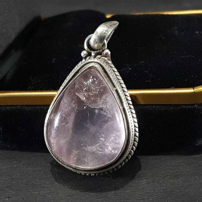 Rose Quartz Handmade Silver Pendant