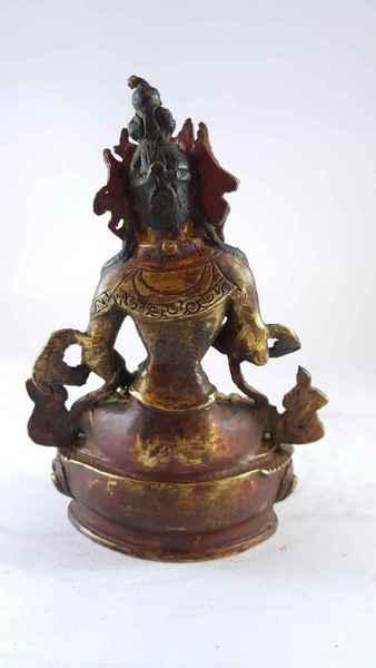 Handmade Statue Of Vajrasattva [partly Gold Plated], [painted Face], [antique Finishing]