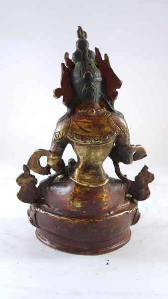 Handmade Statue Of Vajrasattva [partly Gold Plated], [painted Face], [antique Finishing]