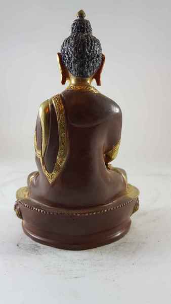 [best Price], Statue Of Shakyamuni Buddha [partly Gold Plated], [painted Face], For A Gift, Altars And Buddhist Ritual