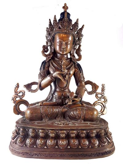 Buddhist Handmade Statue Vajrasattva [double Lotus], [carving], [oxidized]