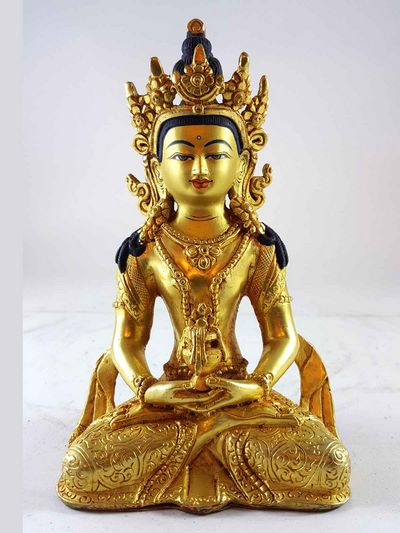 Statue Of Aparimita [full Gold Plated], [painted Face], Chepame, Amitayus