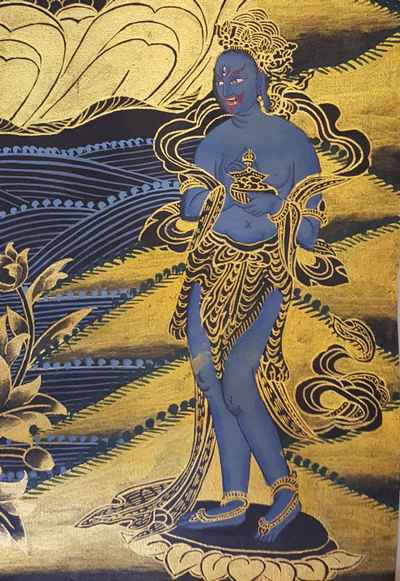 White Tara Thangka [painting], [smoked Antique Finishing], [sold]