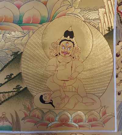 Pancha Kuber [five Jambhala], [dzambhala], [sethi- Setang], [full Gold], [tibetan Style], [painting], [real Gold]
