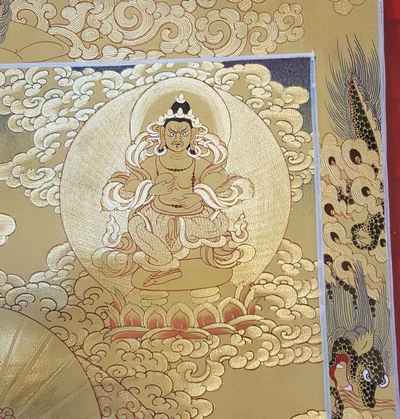 Pancha Kuber [five Jambhala], [dzambhala], [sethi- Setang], [full Gold], [tibetan Style], [painting], [real Gold]