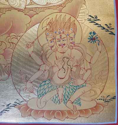 Vajrasattva [sethi- Setang], [full Gold], [tibetan Style], [painting], [real Gold]