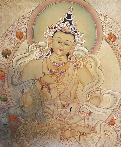 Vajrasattva [sethi- Setang], [full Gold], [tibetan Style], [painting], [real Gold]