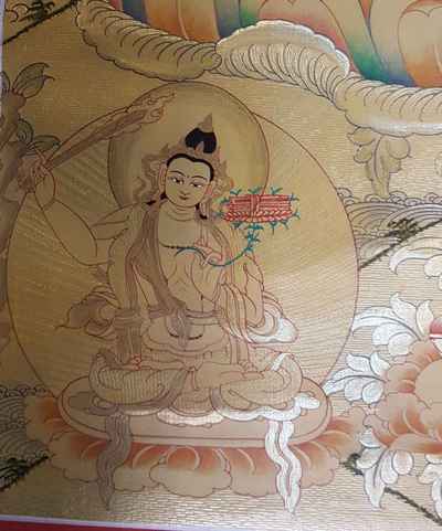 Avalokiteshvara [sethi- Setang], [full Gold], [tibetan Style], [painting], [real Gold]