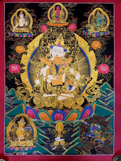 Vajrasattva With Consort, [shakti], Yab-yum Thangka [tibetan Style], [painting]