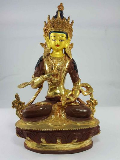 [best Price], Vajrasattva Statue [partly Gold Plated], [painted Face], [extra Gold], For A Gift, Altars And Buddhist Ritual