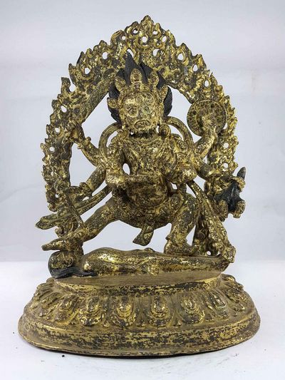 Kala Bhairab [full Gold Plated], [antique Finishing], [rare Find]