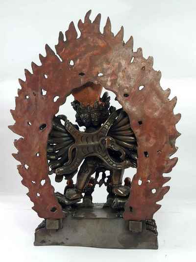 Statue Of Yamanta Vajrabhairava Copper Oxidized