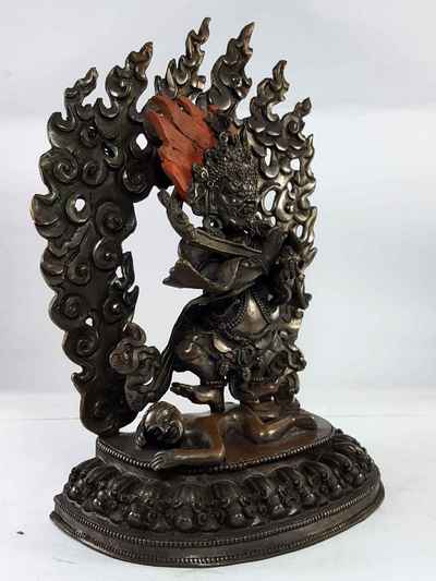 Statue Of Mahakala Panjaranatha Copper Oxidized